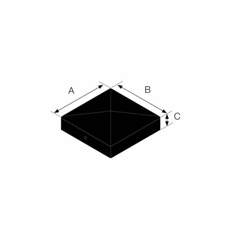 Chapeau pyramide pour poteau bois CABOCHON - Dimensions et couleur au choix