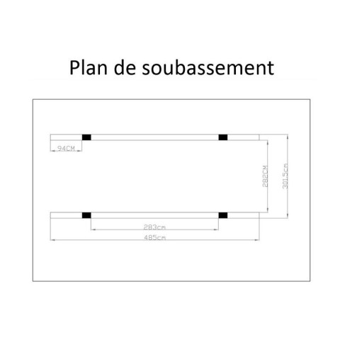 Carport habrita aluminium toit 1/2 rond 14,62 m2