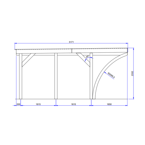 Carport bois PALERME 1 ou 2 voitures - Abris pour voitures - bois des régions nordiques - pin traité autoclave - ancrage fournis - Largeur au choix