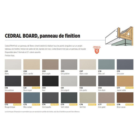 Vis colorées autoforeuses CEDRAL Board 4,8 x 38 mm pose ossature bois (x100)