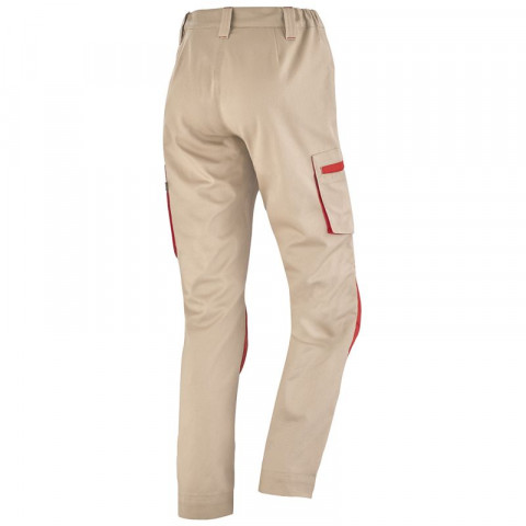 Pantalon femme phyto safe - 9e50 - beige / rouge - s