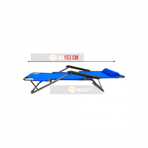Transat chaise longue jardin plage 3 positions       bleu