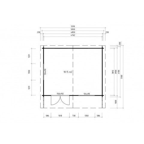 Chalet de Jardin CLAIRA 18m² - Epaisseurs des madriers : 44mm - Fenêtres Double Porte en Double Vitrage - Abris de Jardin - Bois Nordique
