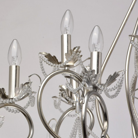 Chandelier argenté classic 18 ampoules 170 cm