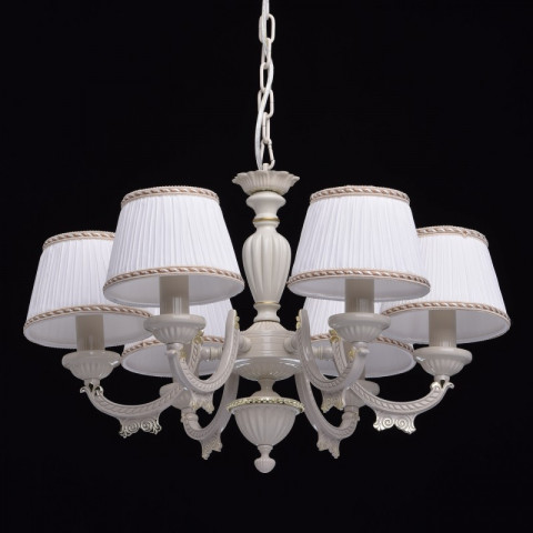 Chandelier beige classic 6 ampoules 80 cm