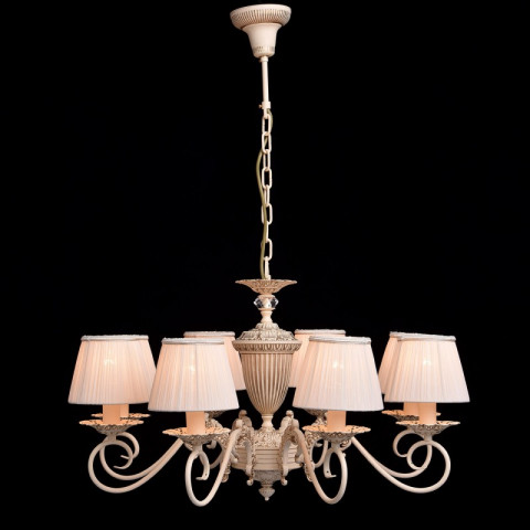 Chandelier beige classic 8 ampoules 85 cm