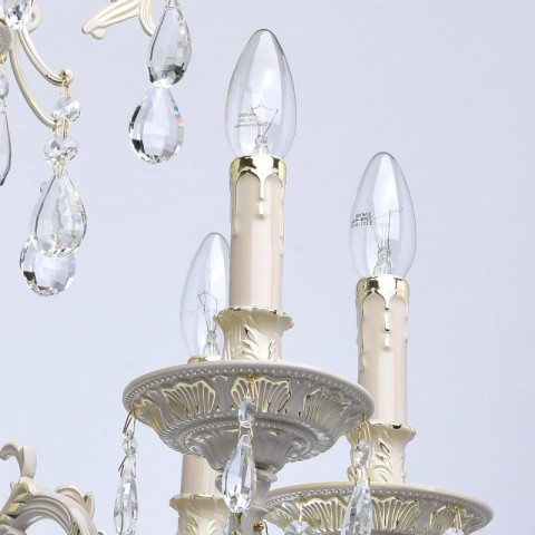 Chandelier beige classic 8 ampoules 98 cm