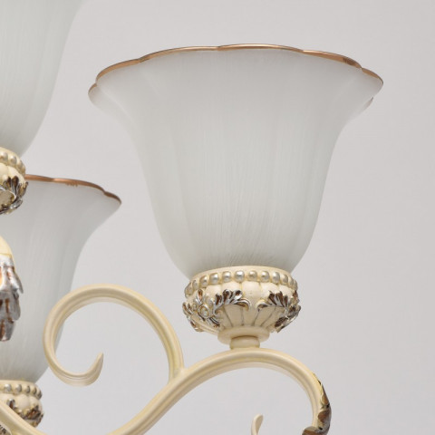 Chandelier beige country 6 ampoules 225 cm