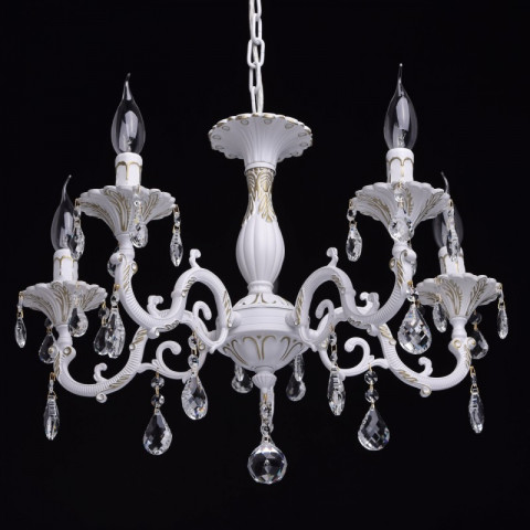 Chandelier blanc classic 5 ampoules 81 cm
