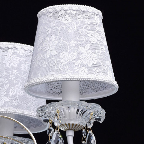 Chandelier blanc elegance 5 ampoules 58 cm