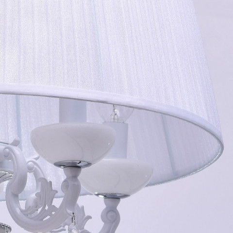 Chandelier blanc elegance 5 ampoules 90 cm