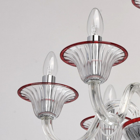 Chandelier blanc elegance 6 ampoules 110 cm