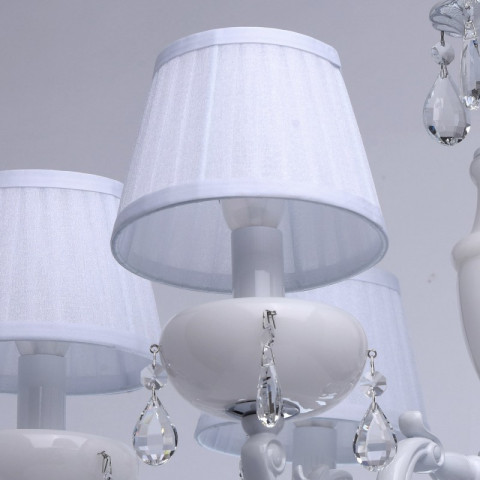 Chandelier blanc elegance 6 ampoules 90 cm