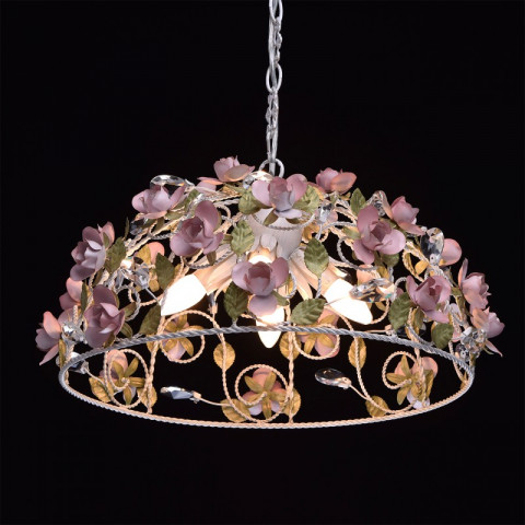 Chandelier blanc flora 4 ampoules 116 cm
