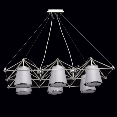 Chandelier chromé megapolis 6 ampoules 115 cm