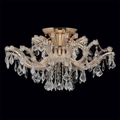 Chandelier doré crystal 6 ampoules 40 cm
