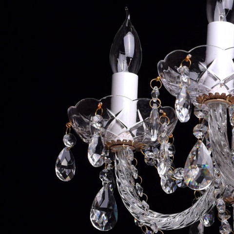 Chandelier doré crystal 6 ampoules 80 cm