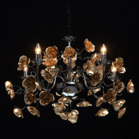 Chandelier doré flora 5 ampoules 88 cm