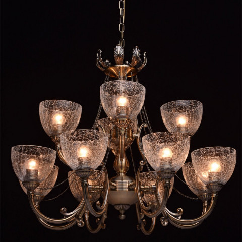Chandelier laiton classic 12 ampoules 105 cm