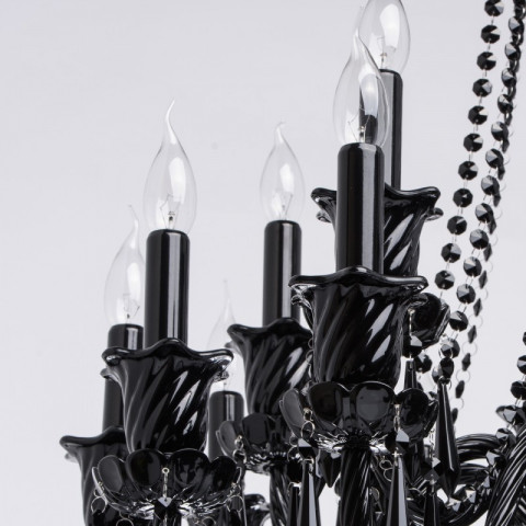 Chandelier noir classic 18 ampoules 170 cm