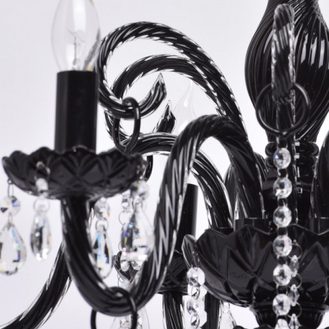 Chandelier noir classic 6 ampoules 100 cm