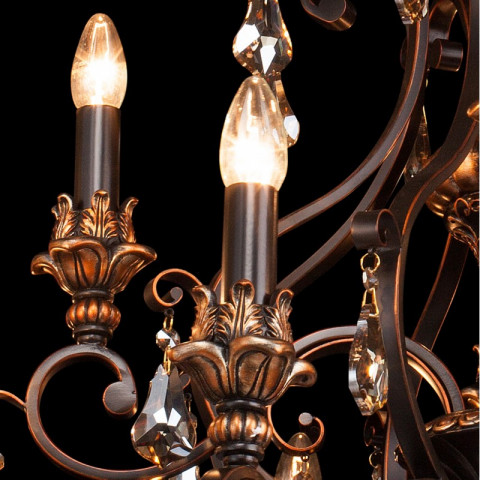 Chandelier noir country 12 ampoules 235 cm