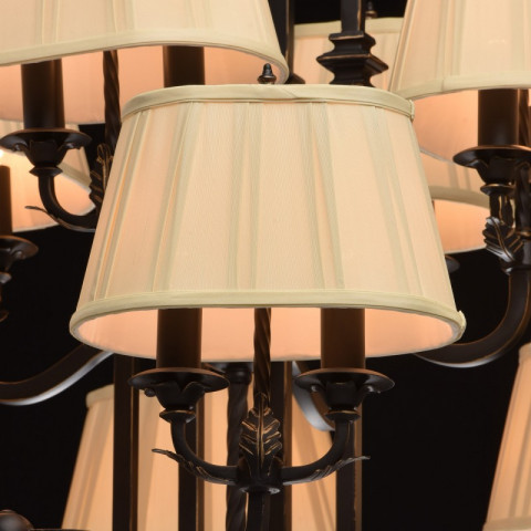 Chandelier noir country 24 ampoules 200 cm