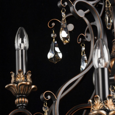 Chandelier noir country 28 ampoules 245 cm