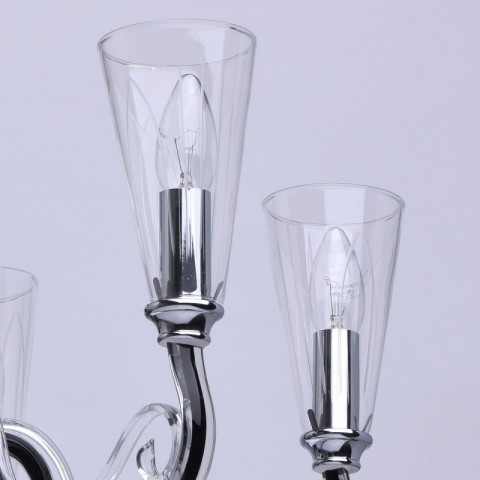 Chandelier noir elegance 6 ampoules 132 cm