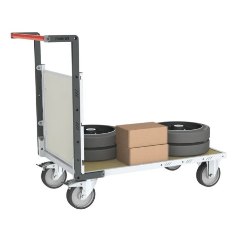 Chariot FLATPACK™ modulaire PP alvéolaire 1 dossier plateau bois médium 1200 x 800 mm 500 kg - 806724671