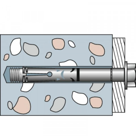 Cheville à double expansion fh-ii ate option 1 diamètre 18mm filetage m12 épaisseur maxi à fixer 25mm boîte de 20 pièces