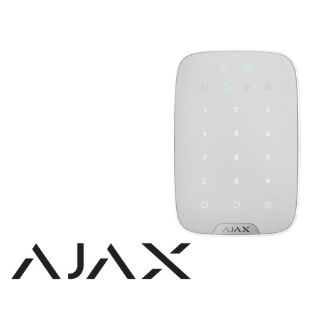 Clavier à code ajax tactile sans fil avec lecteur de badge, blanc