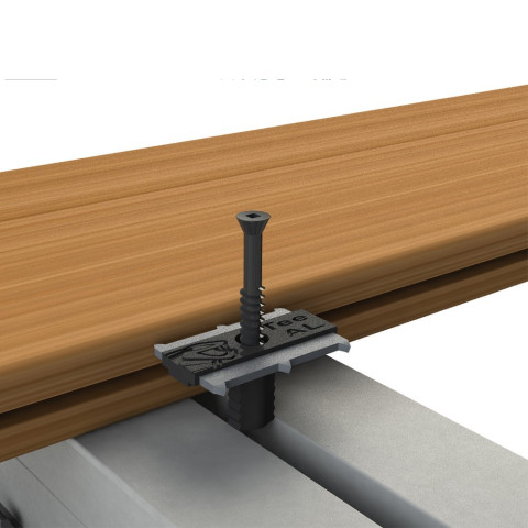 Clip terrasse bois cobra tee-al - 90 clips + vis 4x40mm - structural - pour lames rainurée bois et bois composite - stable, facile à poser & résistant