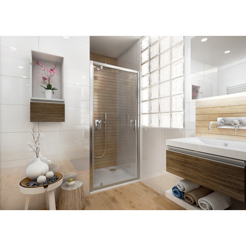 Porte de douche ancoswing pivotante, verre sécurité sérigraphié 5mm - Dimensions et couleur au choix