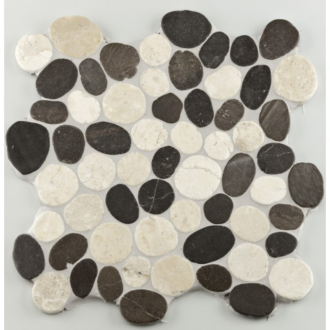 Mosaïque pierre naturelle pebble - 30x30x1cm - Couleur au choix