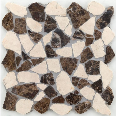 Mosaïque pierre naturelle crush - 30x30x0.8cm - Couleur au choix