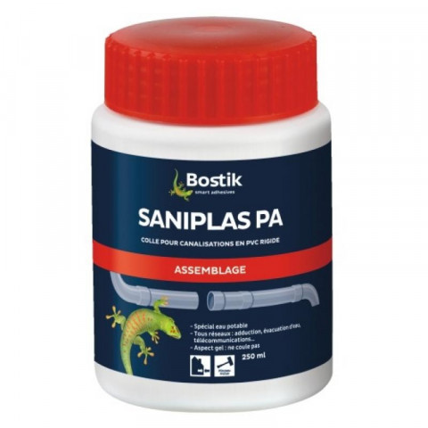 Colle canalisation pvc saniplas pa eau potable boîte de 250 ml