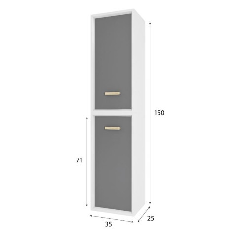 Colonne de salle de bain scandinave blanc à suspendre - h150xp25xl35cm - NORDIK ASKA Aurlane - LAV484
