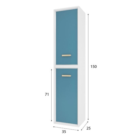 Colonne de salle de bain scandinave blanc à suspendre H150xP25xL35 cm NORDIK VATTEN Aurlane - LAV485