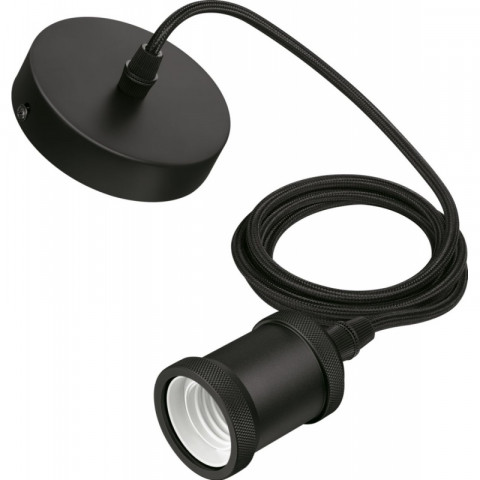 Corde suspension lampes led e27 noire