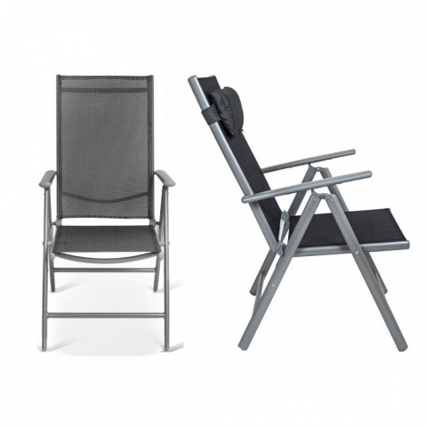 Cordoba plus salon de jardin 6 chaises + table alu      noir