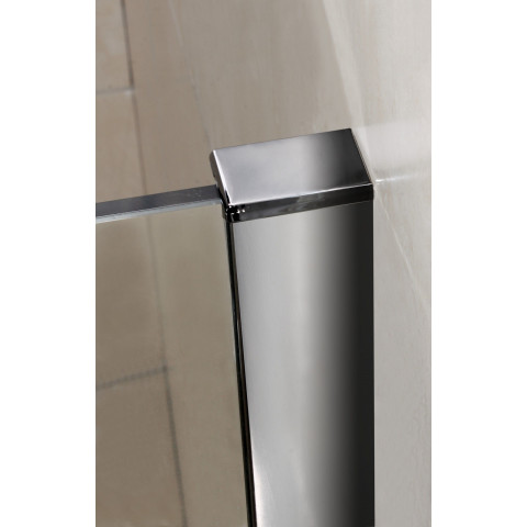 Paroi de douche walk in 760 x 1850 x 6 mm verre anticalcaire avec barre à pince  900mm    