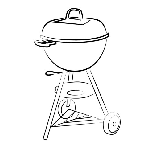 Housse 90 grammes grise pour barbecue rond diametre70 xh75 cm