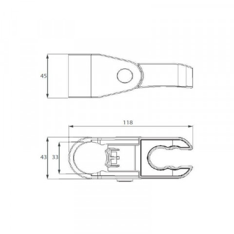 Curseur coulisse ergonomique chromé pour barre de douche diamètre 32 mm PMR