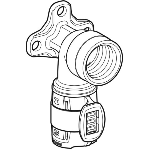 Applique 90° FlowFit - DN. 12 - Ø 16 mm - Rp. 3/8'' - L. 3.6 cm - GEBERIT - 620.750.00.1