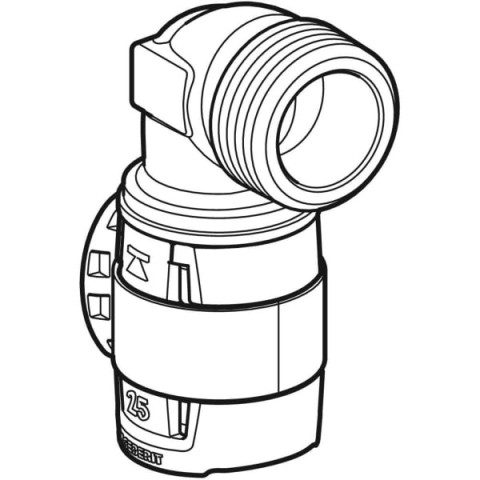 Coude raccord 90° FlowFit avec filetage mâle long - DN. 12 / 15 - Ø 16 mm x Rp. 1/2'' - GEBERIT - 620.522.00.1