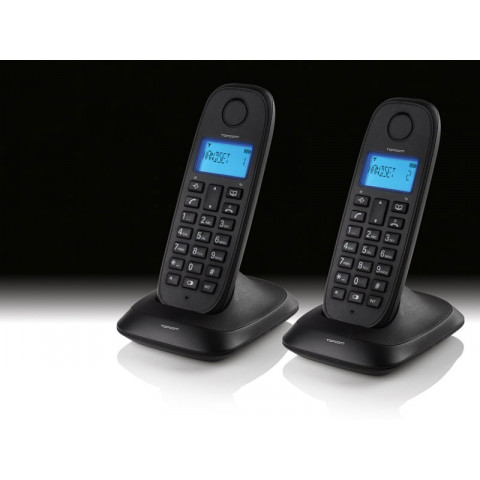 Téléphone sans fil DECT Combiné jumeau Noir TOPCOM TE-5732
