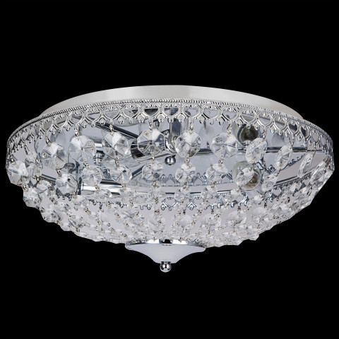 Plafonnier en cristal lampe de plafond aluminium cristal synthétique métal 16 cm diamètre 40 cm chrome 