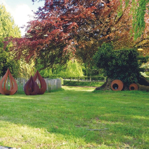 Déco jardin bulle métal rouillé - rouille - Hauteur au choix