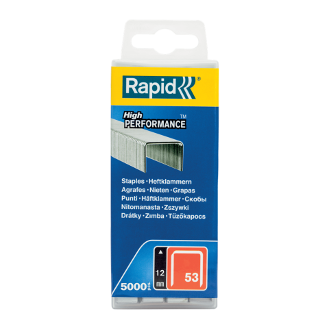 Agrafes en fil fin n°53/12 mm - RAPID - boite polypro 5000 - 40303086